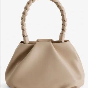 Express Braided Handle Tan Shoulder Bag